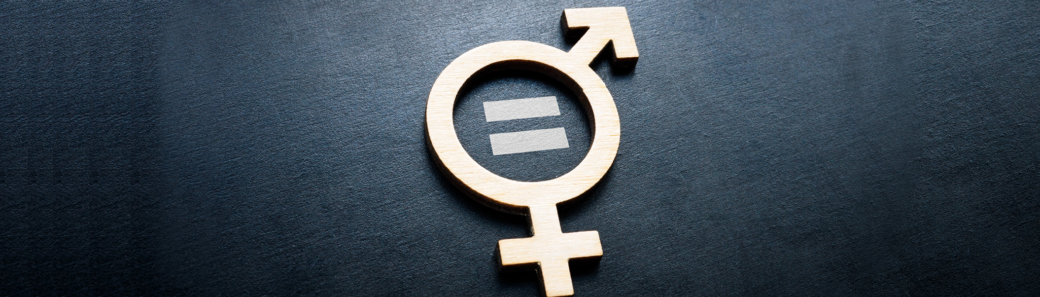 Symbolen för kvinnor ihopsatt med symbolen för män.